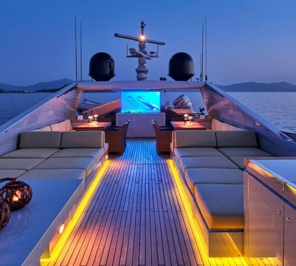 Sun Deck At Night With Movie Screen