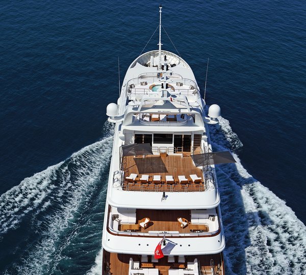 65m Benetti Yacht From Above