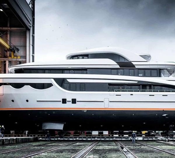 68m Superyacht SOARING Emerges From The Shed Prior To Her Official Launch