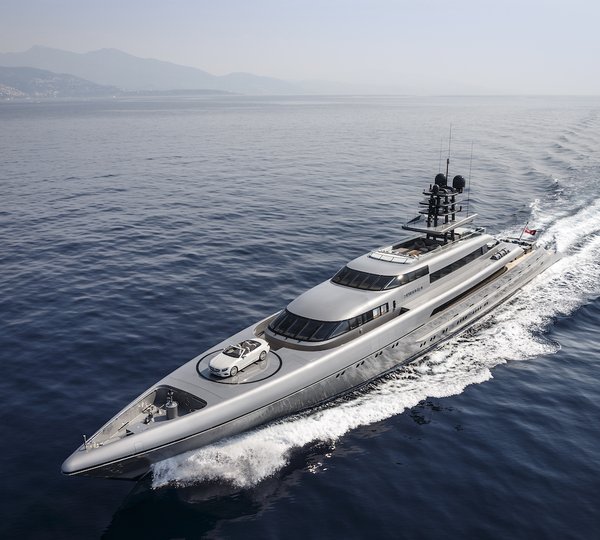77m Superyacht With Mercedes S-Class Convertible Car