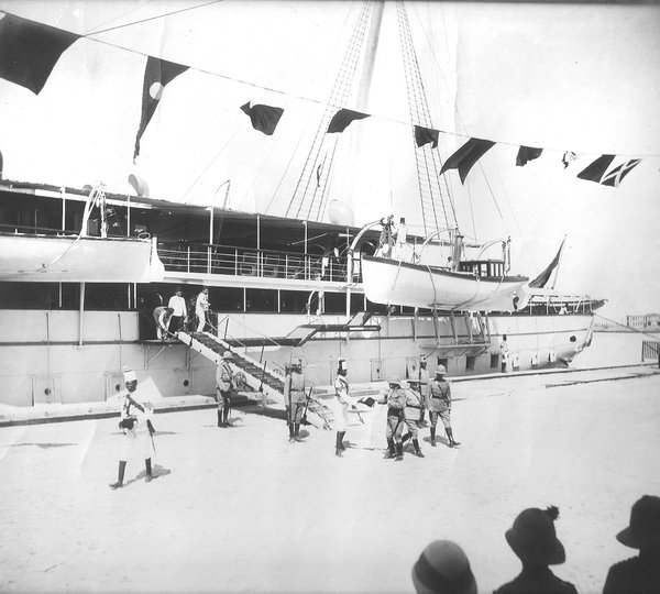 Al Mahroussa Getting Ready For An Upcoming Voyage With A Variety Of Sudanese, Egyptian And British Soldiers And Officers Standing Guard