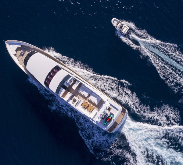 Baglietto Motor Yacht SOLE DI MARE - Aerial View With Tender