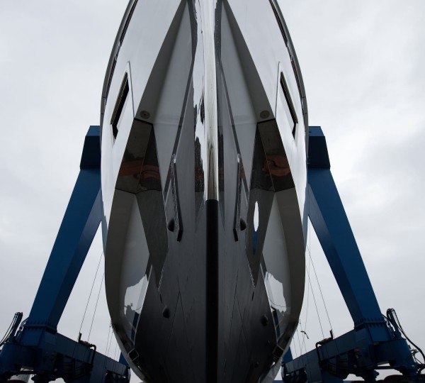 Bow Of BEL1 Yacht - Ready For Launch
