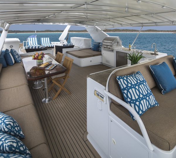 Broward Marine Yacht BREAKAWAY - Sundeck Looking Aft