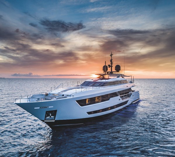 CUSTOM LINE 120 Motor Yacht At Sunset