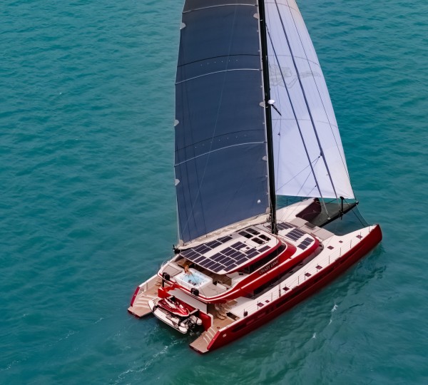 Catamaran CRAZY LOVE Aerial View