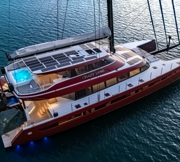 Catamaran CRAZY LOVE In The Evening