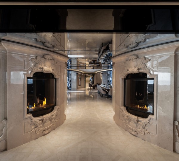 Corridor With Fireplace