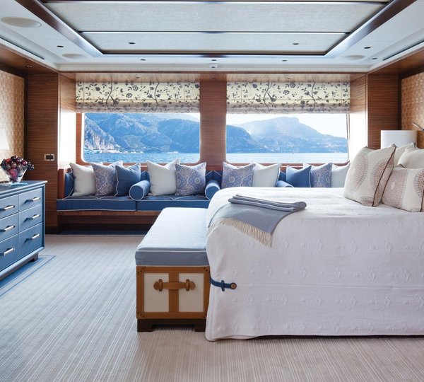 master stateroom with huge windows