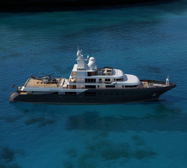 Expedition Yacht PLANET NINE Aerial View - Rendering