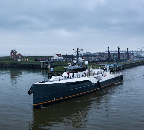 GENE CHASER Yacht Support On Sea Trials At Damen Yachting - Leaving Yard