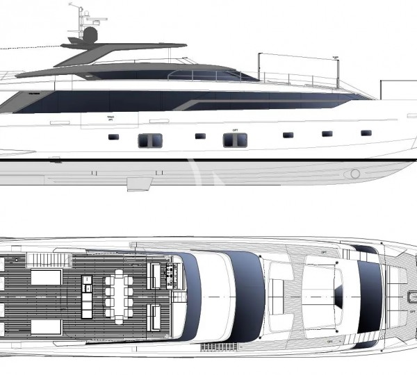 General Arrangement - profile and sun deck