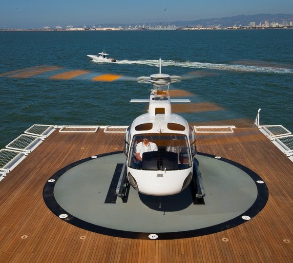Helicopter on a yacht