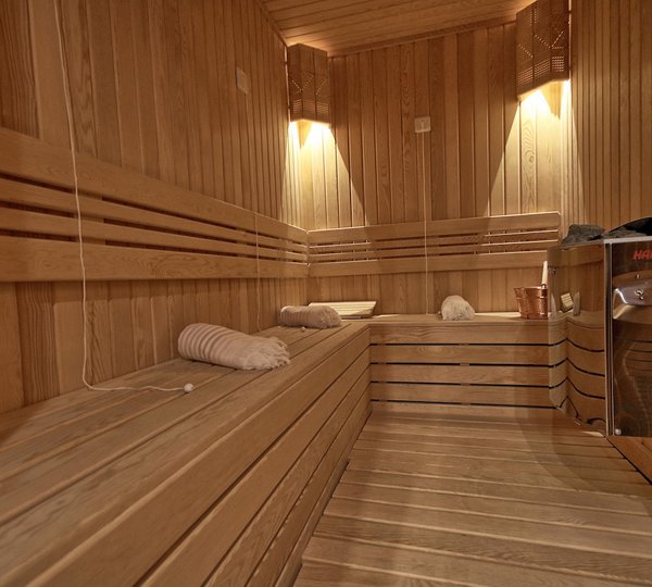Inside Superyacht Sauna