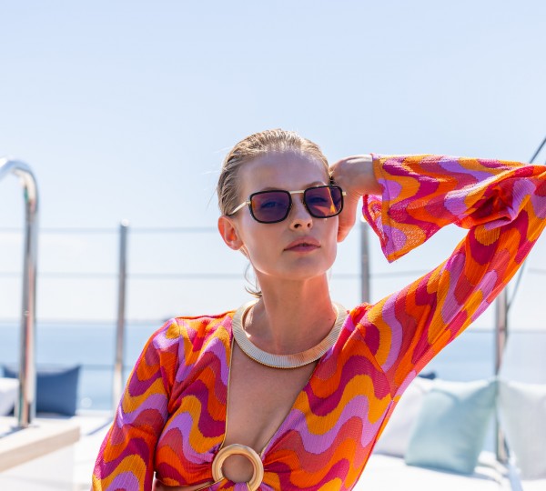 Jacuzzi And A Model On A Yacht