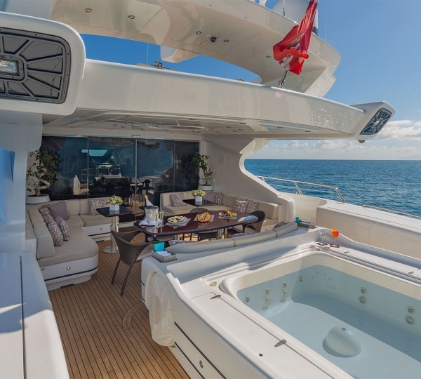 Jacuzzi And Dining Area On Aft Deck