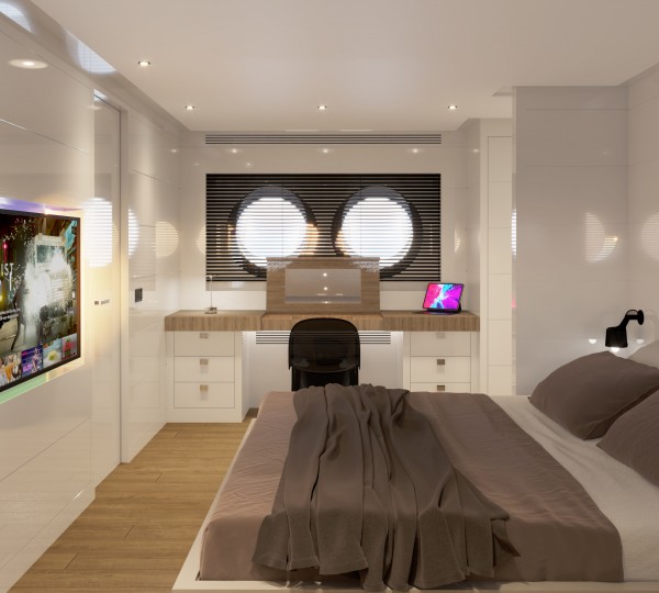 Luxury Yacht CARMEN Master Suite Renderings