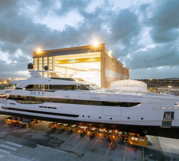 Luxury Yacht LEL Getting Ready For Launch Ceremony