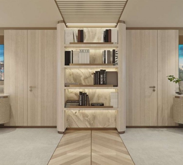 Main Salon With Bookshelf