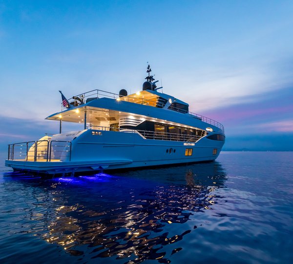 Majesty 100 At Sunset Lit Up