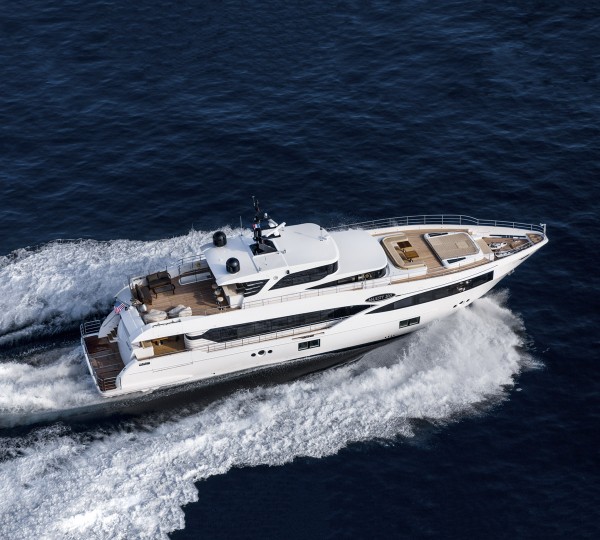 Majesty 100 Yacht Aerial View