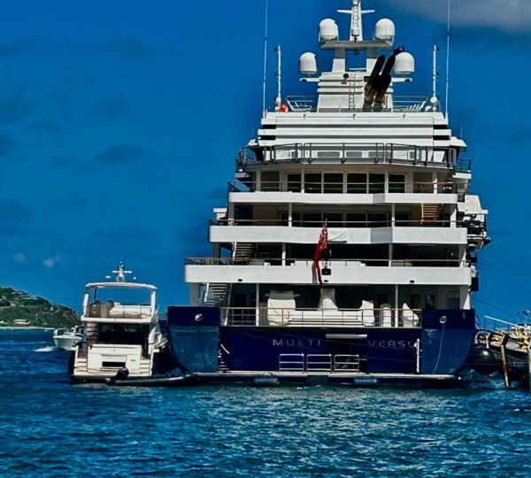 Mega Yacht MULTIVERSE At Road Harbour, Tortola, British Virgin Islands 