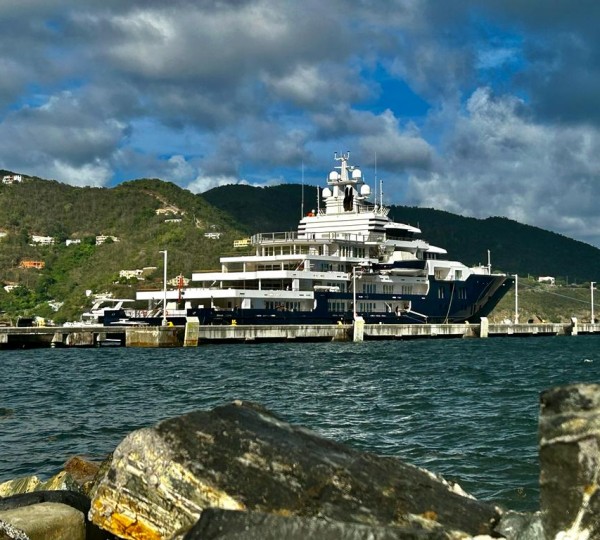 Mega Yacht MULTIVERSE At Road Harbour, Tortola, British Virgin Islands