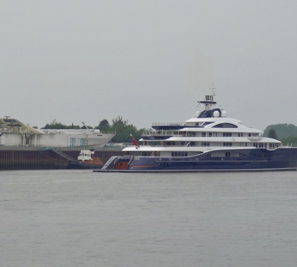 Megayacht TIS Leaving Lurssen Shipyard