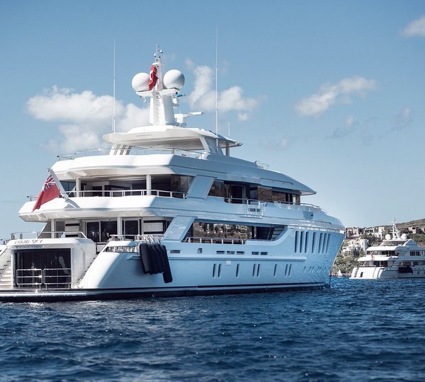 Motor Yacht LIQUID SKY By CMB Yachts - Aft Profile At Anchor