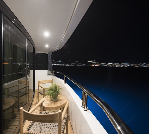 Motor Yacht LIQUID SKY By CMB Yachts - Balcony Evening