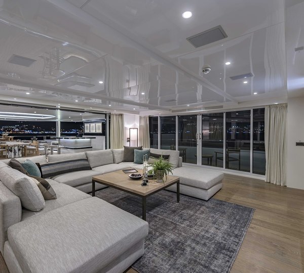 Motor Yacht LIQUID SKY By CMB Yachts - Looking Out Onto The Aft Deck