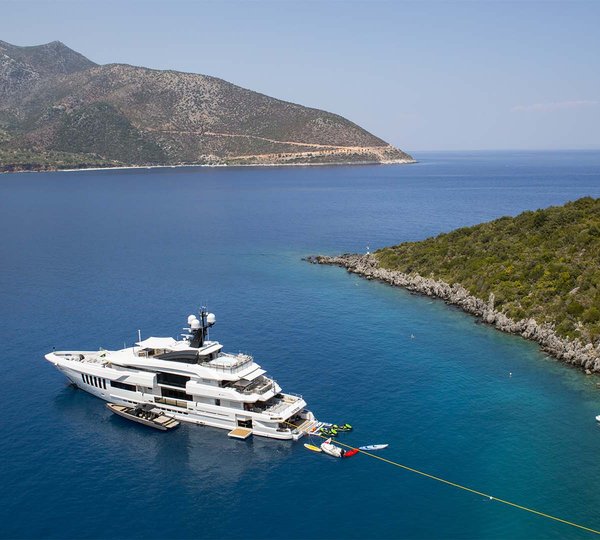 Motor Yacht OURANOS Moored Aft To By Admiral Yachts 