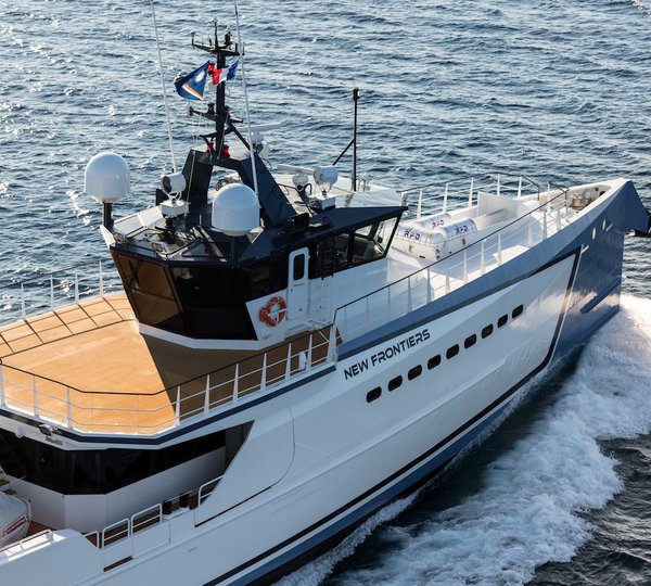 NEW FRONTIERS Luxury Yacht Support Vessel By DAMEN - Aerial Close Up