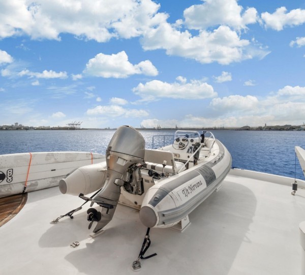 NIRVANA Interior - Flybridge Deck Tender Storage