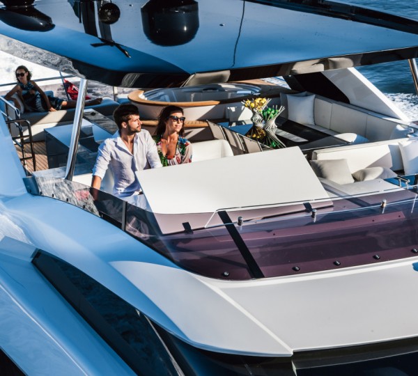 Relaxing on luxury yacht 