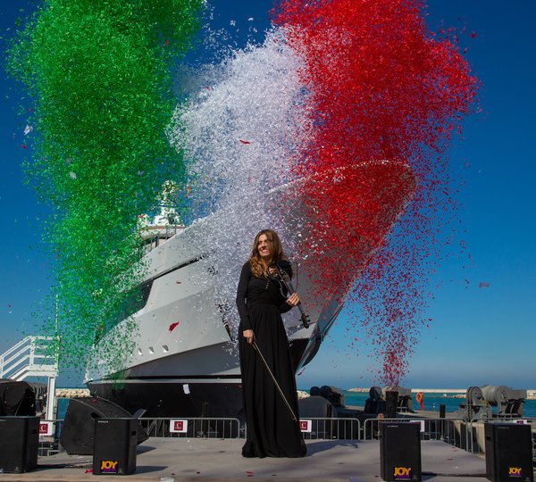 Palumbo Shipyard Launch Ceremony Of Yacht DRAGON