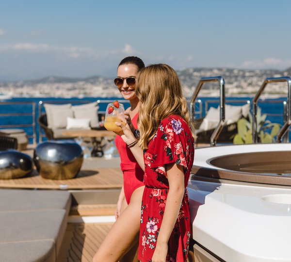 Relaxing With Cocktail Near Jacuzzi