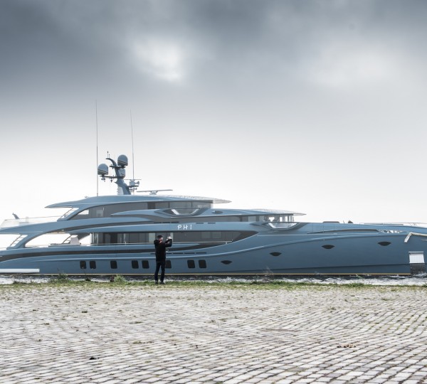 Royal Huisman 403 Motor Yacht PHI Departure From Vollenhove Shipyard 