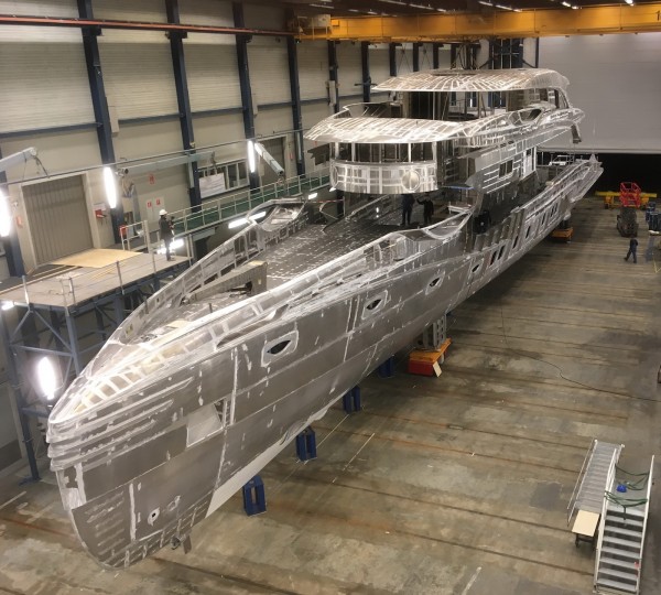 Royal Huisman Motor Yacht PROJECT PHI Under Construction