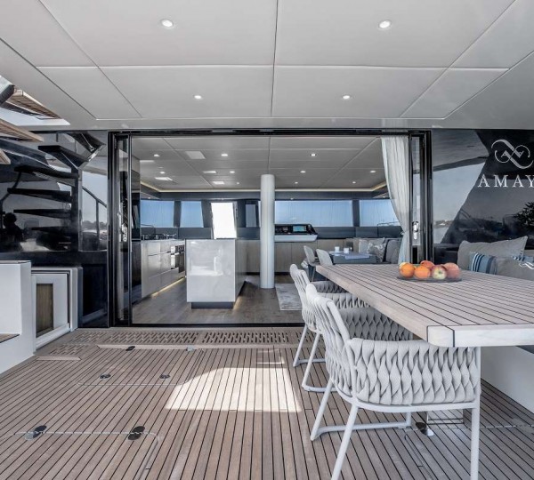 Sailing Catamaran AMAYA Main Deck Aft
