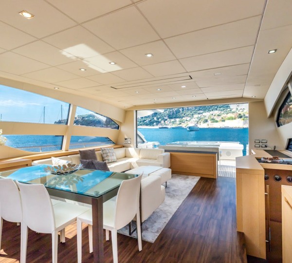 Salon With Large Electric Doors To Aft Deck