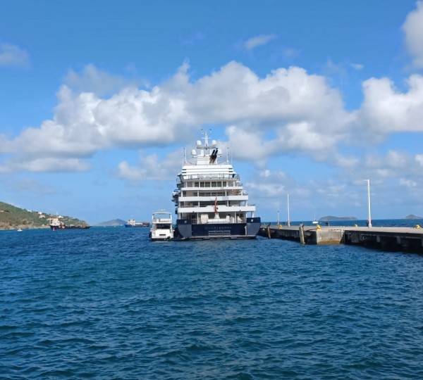 Super Yacht MULTIVERSE At Road Harbour, Tortola, British Virgin Islands - 