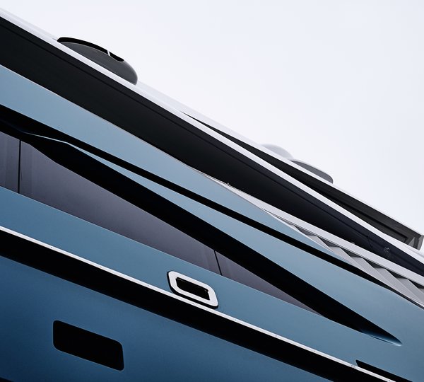 Superyacht GO At Her Launch - Side Detail - Turquoise Yachts
