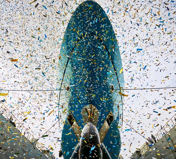 Superyacht GO At Her Launch - With Confetty - Turquoise Yachts
