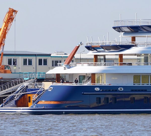 The Transom Of Mega Yacht TIS Boasting A Large Beach Club 