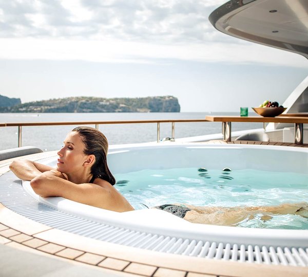 Woman In Superyacht Jacuzzi