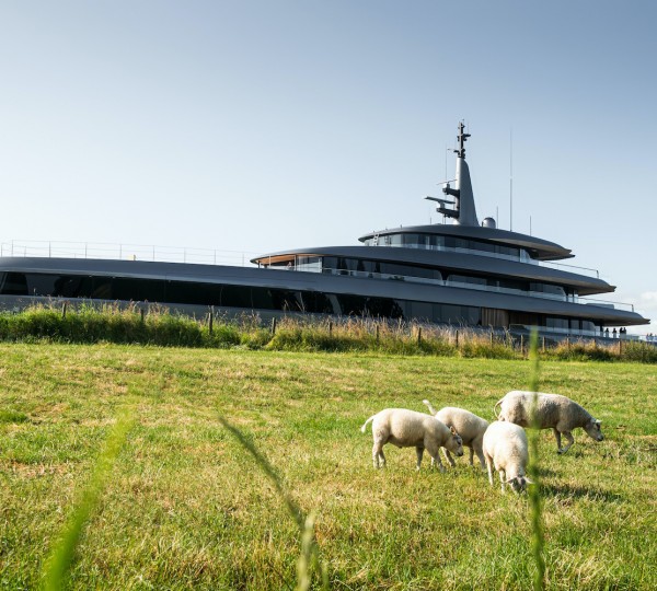 Yacht OBSIDIAN Being Moved From The Shipyard