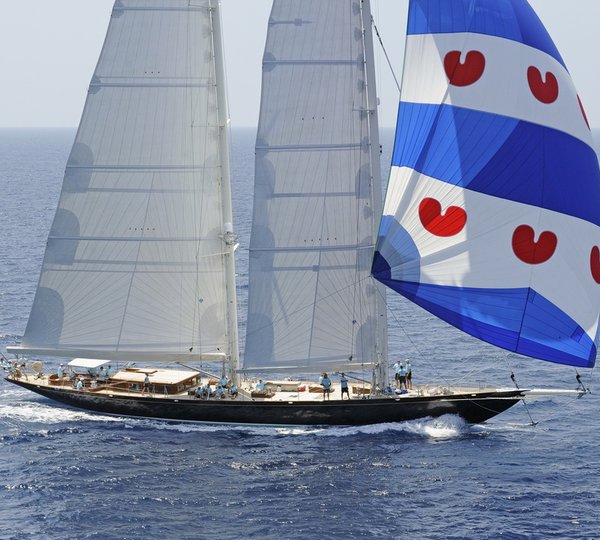 Yacht THIS IS US - Under Full Sail With Spinaker - Super Yacht Cup Palma  Race 1