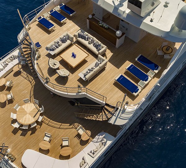 Aerial Close Up Of The Aft Decks