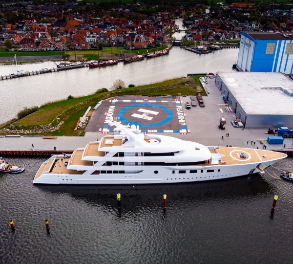 Aerial View Of The Mega Yacht BLISS 